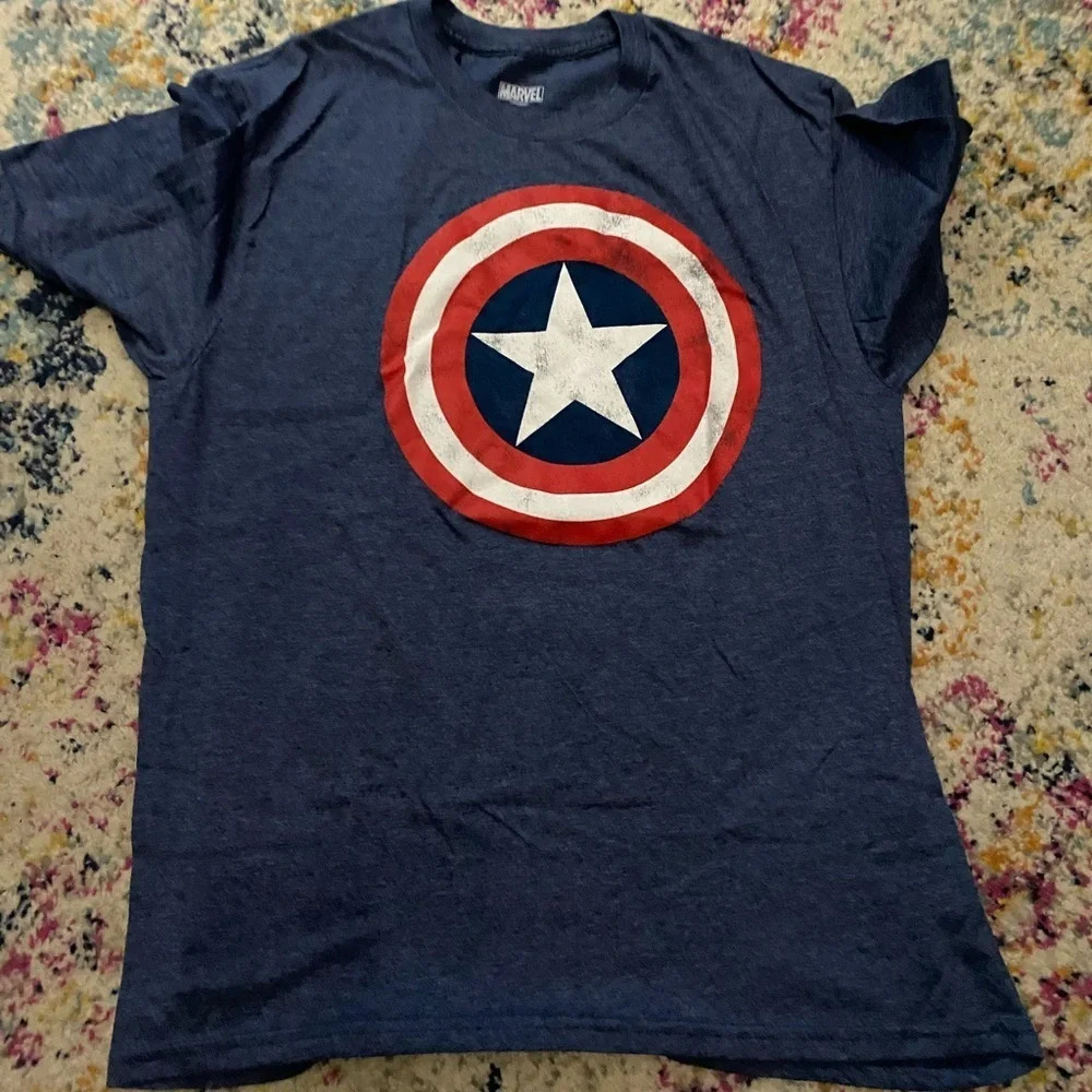 Navy Captain America L Shirt